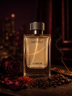 Artinz LAMEIS perfume bottle with rose petals, saffron and black pepper